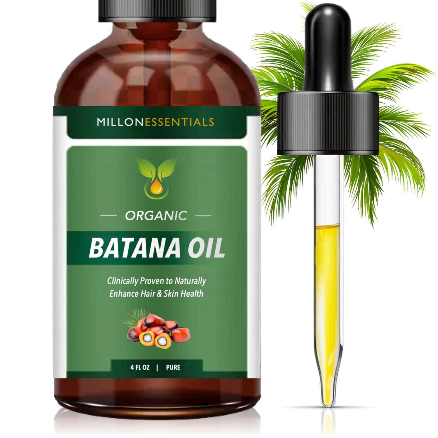Dr Sebi Premium Organic Batana Oil for Hair Growth Skin Wellness - Nourishing Moisturizing Treatment from Honduras - Promotes Natural Healthy Shine for Men Women Against Hair Loss 4oz