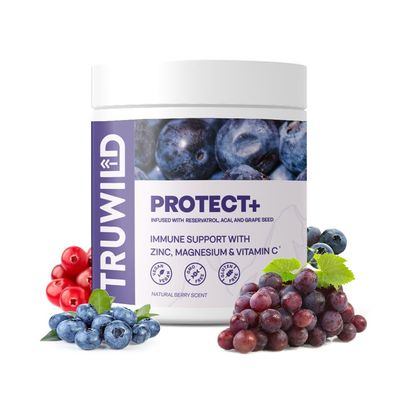 TruWild Protect Vegan Immune Support Antioxidant, All Natural Vitamin C, Zinc, Magnesium, Resveratrol, Acai, Non GMO, Gluten Free Capsule Supplement Made in The USA cGMP, 30 Servings