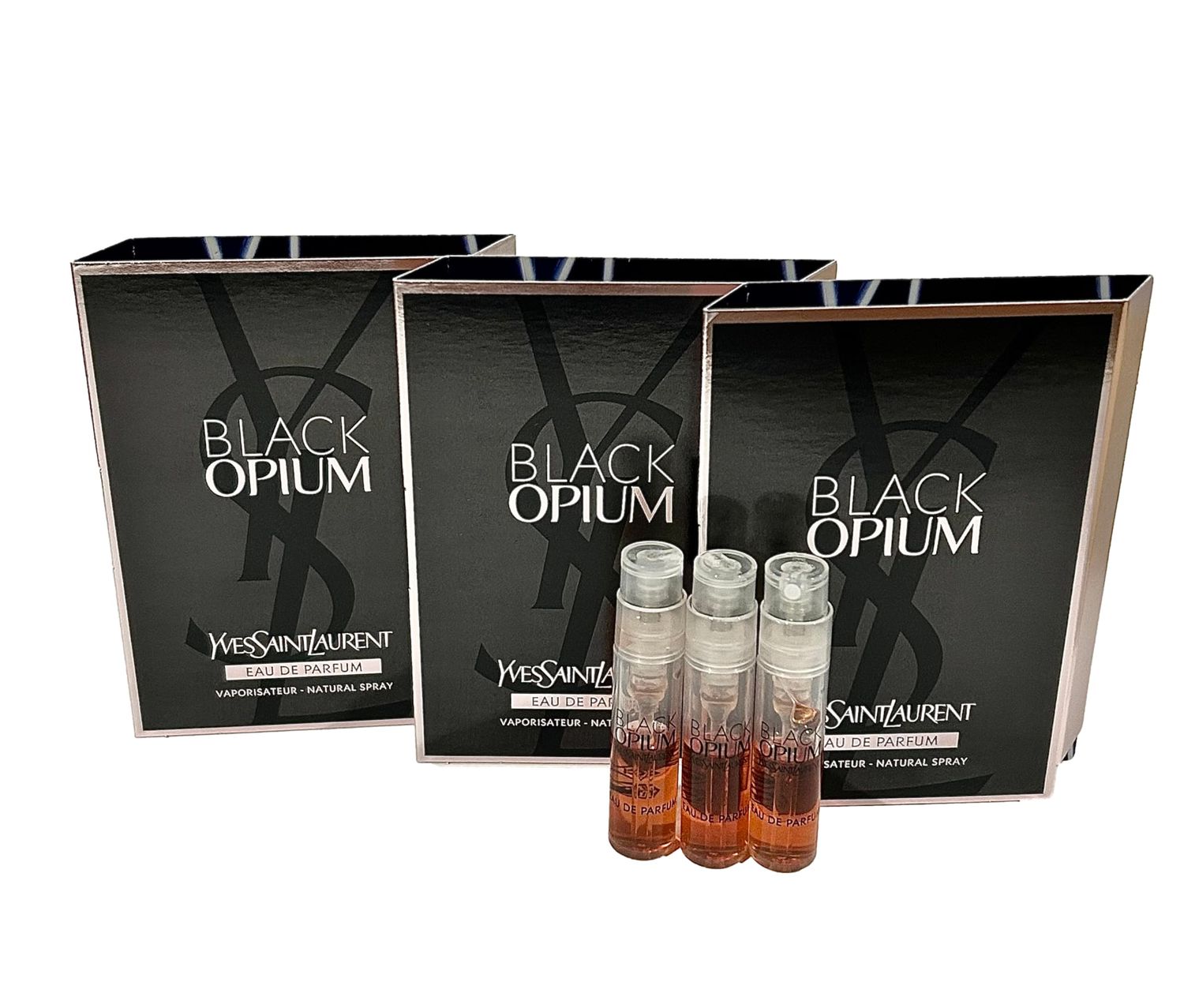 Yves Saint Laurent YSL Black Opium EDP Sample Women Perfume 1.2 ml 0.04 oz - set of 3