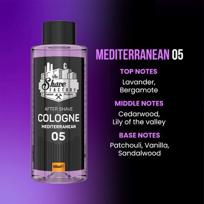the shave factory After Shave Cologne Series (05 Mediterranean, 500ml (16.9 fl. oz))