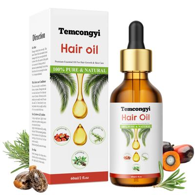 Temcongyi Natural Hair Oil, 4-in-1 Plant-Based, Promotes Hair Growth Strengthens Scalp Care, 2 oz