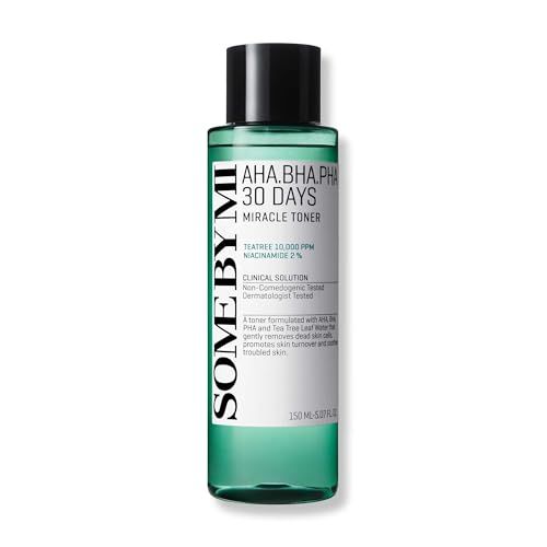 SOME BY MI AHA BHA PHA 30 Days Miracle Toner - 5.07oz, 150ml - Korean Salicylic Acid Exfoliating Face Toner for All Skin Types - Daily Pore Care Oil Control with 2 Niacinamide - Korean Skin Care
