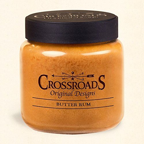 Crossroads Butter Rum Candle, 16 Oz, Paraffin Wax, Premium Fragrance for Home Decoration