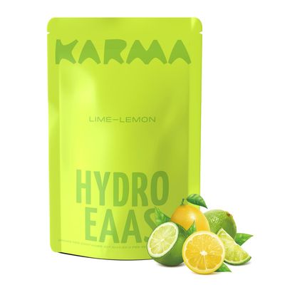 Karma Nutrition EAAs Electrolytes Powder - 500mg Electrolyte Blend, 4.8g Essential Amino Acids, 2g Creatine - Post Workout Recovery Powder for Hydration and Muscle Stamina - 30 Servings, Lime Lemon