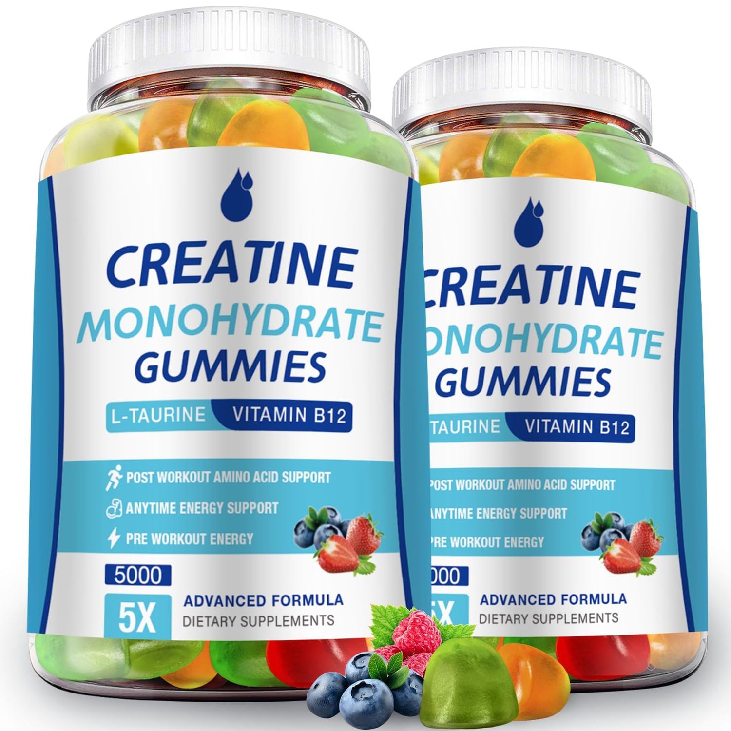 MaxHemp Creatine Monohydrate Gummies 5000mg Creatine for Women Men 2 Packs, Creatine Monohydrate Chew for Boost Focus, Muscle Strength, 5g Creatine Monohydrate per Serving, Sugar Free, Vegan