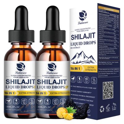 (2 Pack) 16-in-1 Himalayan Shilajit Drops for Men and Women, Ashwagandha, Ginseng, Turmeric, Rhodiola, Amla, Sea Moss, Liquid Vitamin Supplement with 85 Trace Minerals and Fulvic Acid, 2 FL Oz