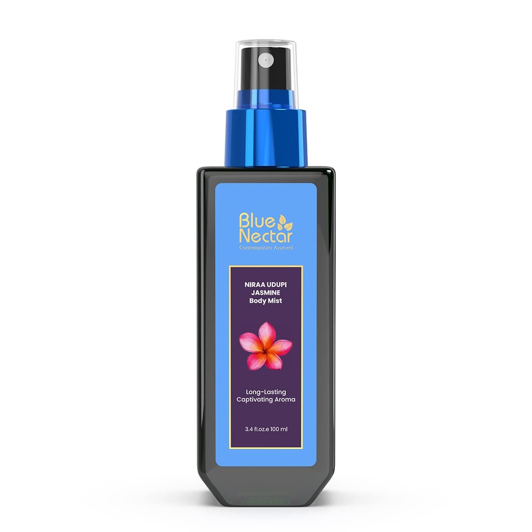 Blue Nectar Niraa Udupi Jasmine Body Mist for Long-Lasting Freshness and Relaxation (3.38 fl oz)