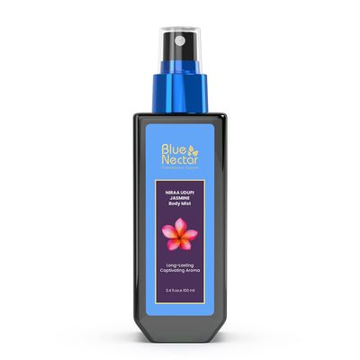 Blue Nectar Niraa Udupi Jasmine Body Mist for Long-Lasting Freshness and Relaxation (3.38 fl oz)