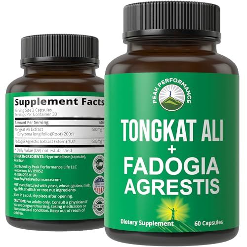 Tongkat Ali Fadogia Agrestis 2-in-1 T Supplement for Men. Ultra High Strength Tongkat-Ali Longjack Extract Fadogia Agrestis Extract. Vegan Capsules. Support Natural Energy. USA Tested Pills