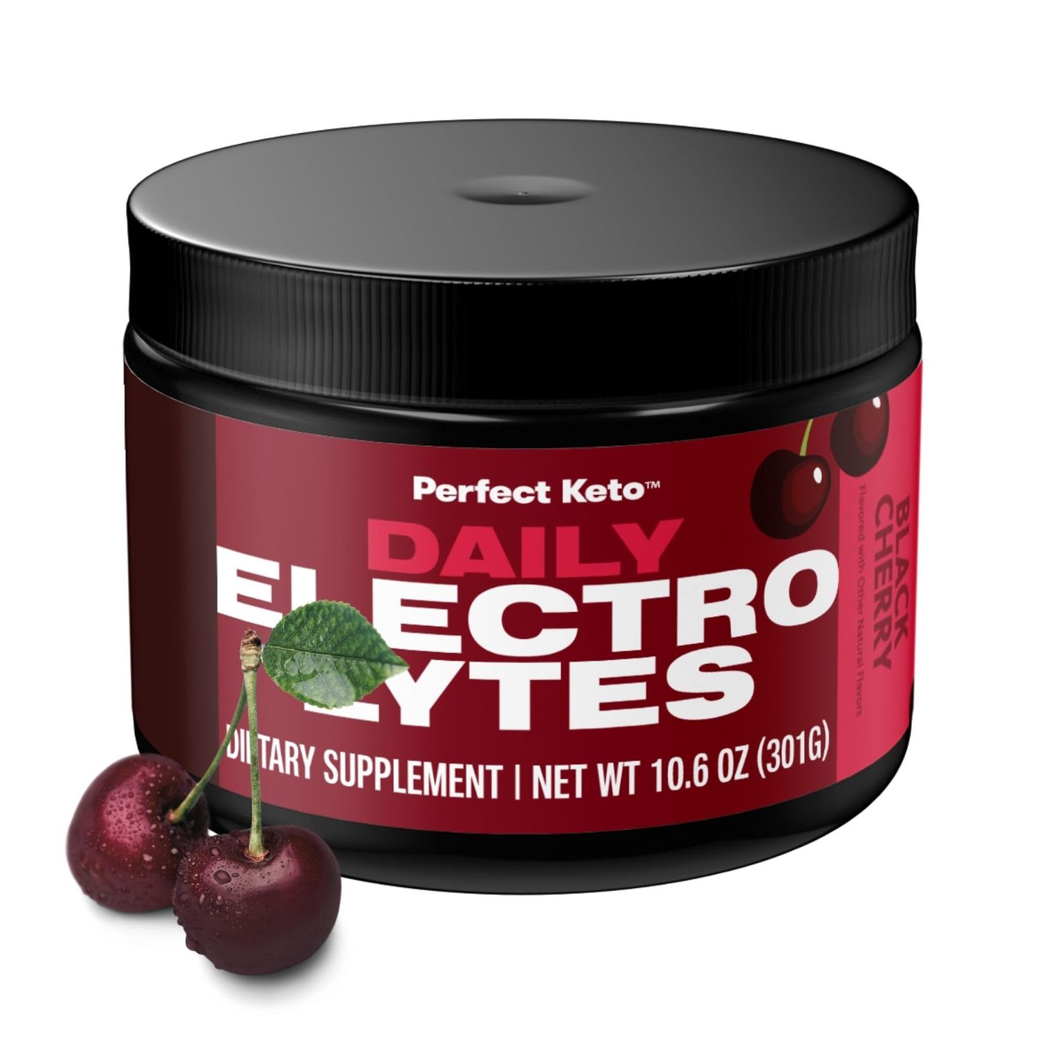 Perfect Keto Electrolytes Hydration Powder Supports Hydration, Recovery Healthy Immune System Sugar Free, Low Carbs, Calories or Fillers Keto-Friendly Non-GMO (Black Cherry)