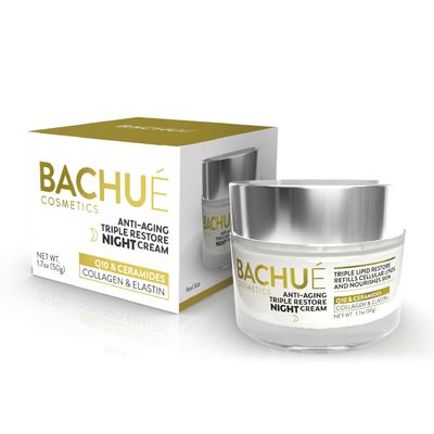 BACHUE ANTI-AGING TRIPLE RESTORE NIGHT CREAM Triple LipidQ10 Face Moisturizer Night Moisturizer Face Cream with Ceramide and Collagen for All Skin Types Repair Face Moisturizer No Fragrance 1.7 Fl Oz