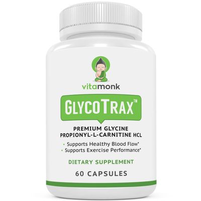 VitaMonk GlycoTrax - High Absorption GPLC Supplement - No Artificial Fillers - GPLC Glycine Propionyl-L-Carnitine Capsules Supplements to Support Healthy Blood Flow - 60 Capsules