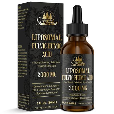 Trace Minerals Electrolytes Drops 2000 MG Liquid Liposomal Fulvic Humic Acid Supplement 72 Trace Minerals Hydration Detoxification Energy pH Balance Digestion Immunity 2 Oz