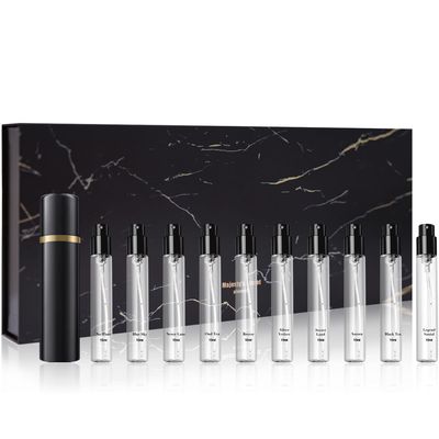 MAJESTY&#39;S SECRET PHEROMAX Luxury Men&#39;s Cologne Gift Set (10 x 0.34 Fl Oz) - Mini Perfume Set with Magnetic Cap Gift Bag - 10 Unique Fragrances for Holidays, Beginners, Dating, Travel Daily Use