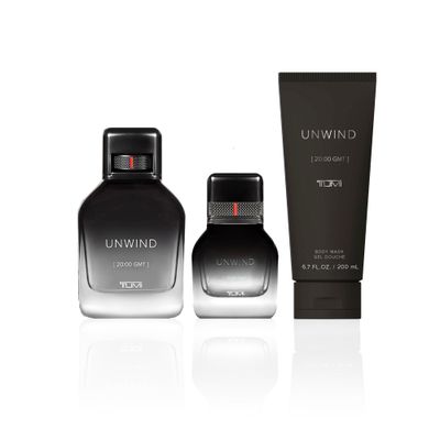 TUMI UNWIND 2000 GMT Gift Set - Warm Cologne Body Wash for Men - 3.4 oz 1.0 oz Eau de Parfum, 6.7 oz Body Wash