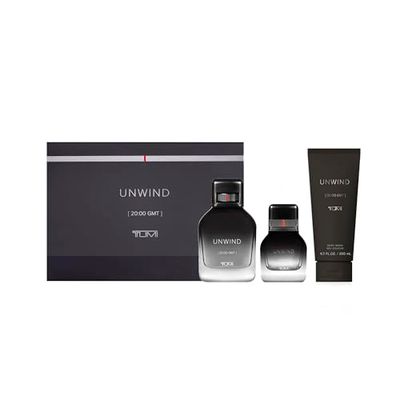 TUMI UNWIND 2000 GMT Gift Set - Warm Cologne Body Wash for Men - 3.4 oz 1.0 oz Eau de Parfum, 6.7 oz Body Wash
