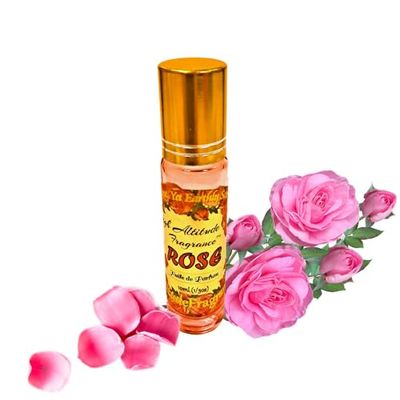 ROSE Perfume Oil - All-Natural Essential Oil Fragrance - Huile de Parfum - Bulgarian Damask Rosa Damascena Petals Otto, Tea Rose, De Mai - Roll On Roller Ball - Party Travel Guest Favors Gifts - 10ml