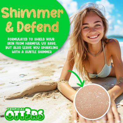 Glitter Sunscreen SPF 50 Lotion 4.5oz - Sparkle Sunscreen - Shimmer Sunscreen - Colored Sunscreen for Kids Women - UVAUVB Sunshine Protection 80 Min Water Resistant - (No Fragrance) (USA Made)