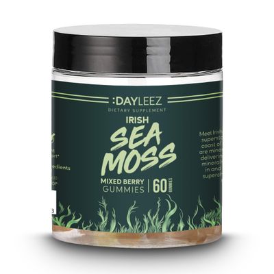 DAYLEEZ Irish Sea Moss Gummies - Natural Immune Support Digestive Health - Vegan, Non-GMO, Gluten-Free - 60 Count - Premium Sea Moss Supplement for Energy Wellness