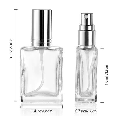 Foraineam 18 Pack Clear Glass Fine Mist Atomizer Spray Bottles, 15ml Refillable Mini Perfume Bottle, Empty Glass Perfume Atomizer Bottle Fragrance Bottles with Droppers and Funnels