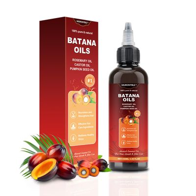 Batana Oil for Hair Growth Dr Sebi - 4-in-1 100 Pure UnrefinedHonduran Oil with Rosemary, Castor,Nourishes, Enhances Hair Thickness, Prevents Loss, Eliminates Split Endsfor All Hair Types (100ML)