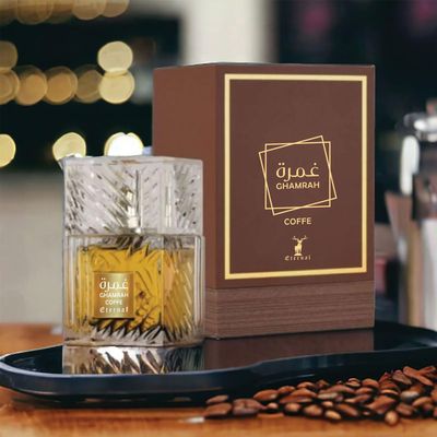 Maison d&#39;Orient GHAMRAH COFFEE Niche Collection Dubai 100 ML (3.4 oz) EDP for Men and Women - Spicy Gourmand Perfume with Coffee, Praline, and Vanilla - Long-Lasting Unisex Fragrance