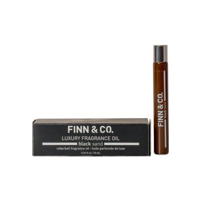 FINN CO. Black Sand Rollerball Fragrance Oil, Long-Lasting Beachy Perfume for Women and Men, Perfect Travel Rollerball, 0.34oz