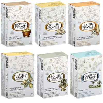 South Of France Bar Soap - 6 Fragrance Variety Bundle, 6 Ounce Bars In Sanisco Box