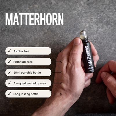 theo amelia Matterhorn Rollerball Cologne for Men A Rugged Everyday Fragrance with Mandarin, Black Pepper, Vetiver, Leather, Sandalwood Musk - 10mL Travel-Friendly Fragrance