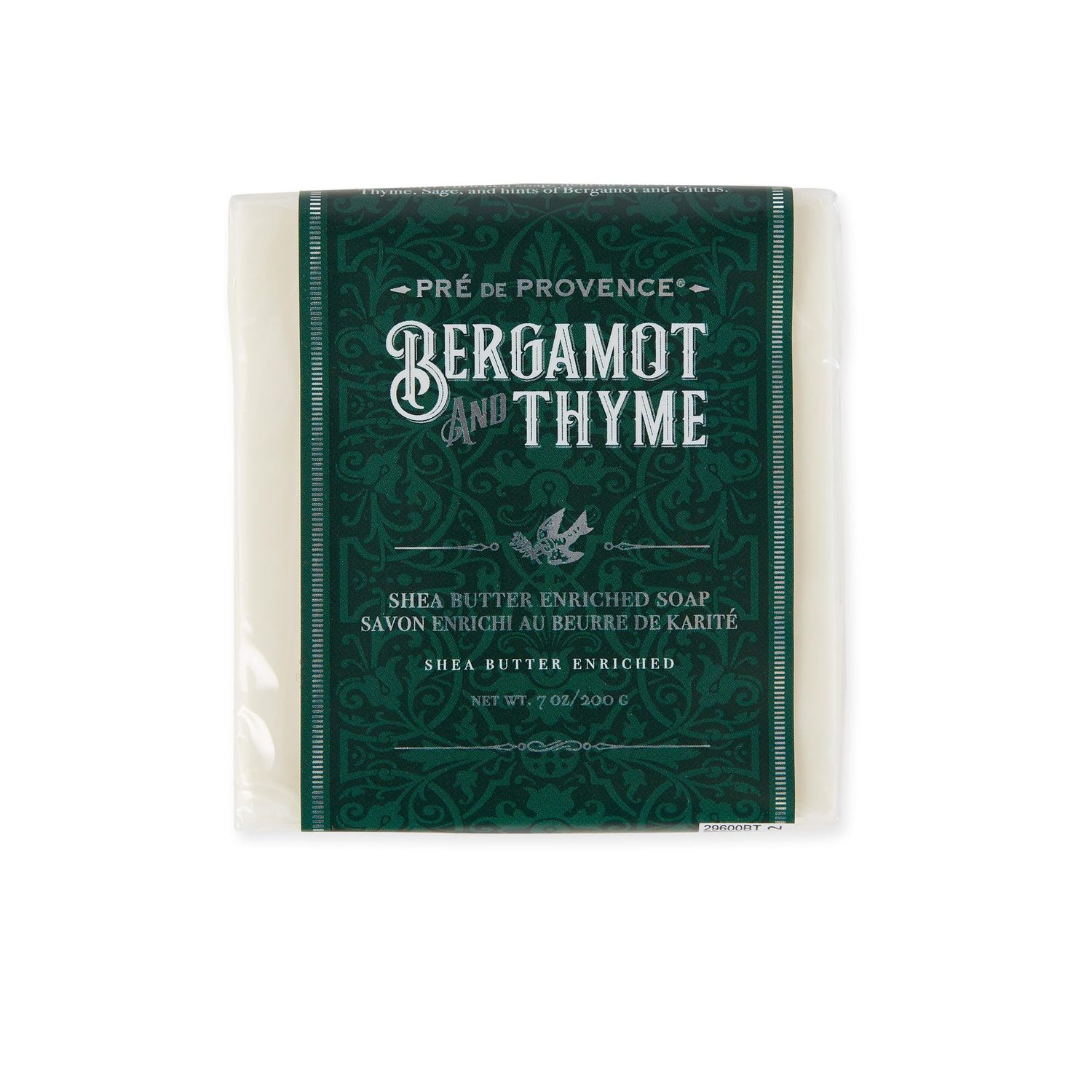 Pre de Provence Bergamot Thyme Men&#39;s Fragrance Collection, Cube Soap, 200 G