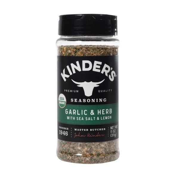 Kinder&#39;s Organic Garlic Herb with Sea Salt Lemon Seasoning, 11 Ounce