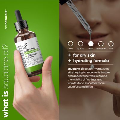 Artnaturals Squalane Oil - Pure Natural Plant Facial Oil - Cold Pressed and Unrefined Premium Grade Multipurpose Moisturizing Oil for Skin - Fragrance-Free - 1 oz.
