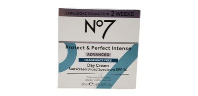 No 7 Protect and Perfect Advanced Fragrance Free Face Cream - Day and Night Bundle - 1.69 fl oz Each - Fragrance Free Day and Night Cream by No 7 - SPF 30 in Day Cream