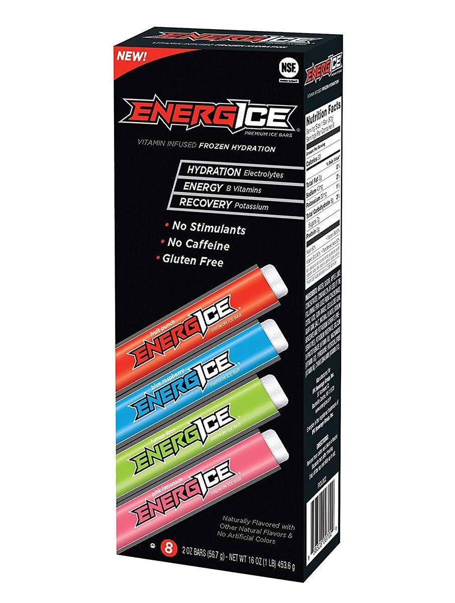 Energice Vitamin-Infused Frozen Hydration Pop - Variety Pack in 4 Flavors (8 Count)