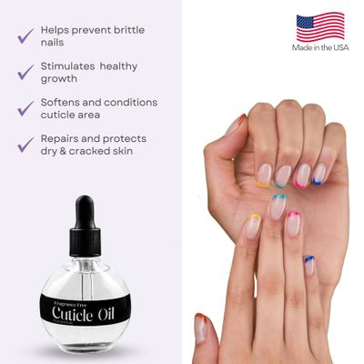 C CARE Fragrance Free Cuticle Oil For Nails - Repairs Cuticles Overnight - Moisturizes and Strengthens Nails and Cuticles - Dropper Brush included - 2.5oz