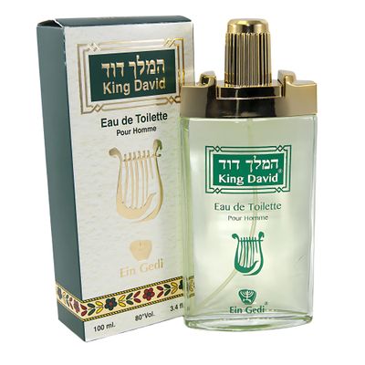 Ein Gedi King David Eau De Toilette Authentic Men&#39;s Fragrance From Holy Land, Cologne For Men 100 Ml 3.4 Fl. Oz - Long-Lasting, Fresh, Spicy Masculine, Unique Religious Gifts For Men (King David)