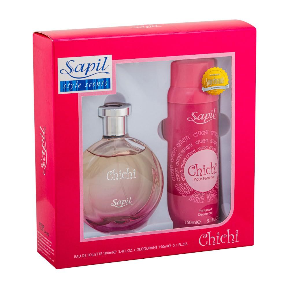Sapil Chichi - Eau De Toilette and Deodorant Spray For Women - Delightfully Enchanting Fragrance - Opens with Fruity Notes - Beautiful Giftset Box - Perfect for Gift Giving Occasion - 2 Pc