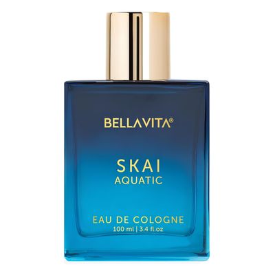 BellaVita Luxury SKAI Aquatic Unisex Cologne (3.48 fl.oz) Gift Unisex Fresh Cologne Perfume Long-Lasting Body Mist with Bergamot Pink Pepper Clean, Natural Cruelty-Free Vanilla Perfume