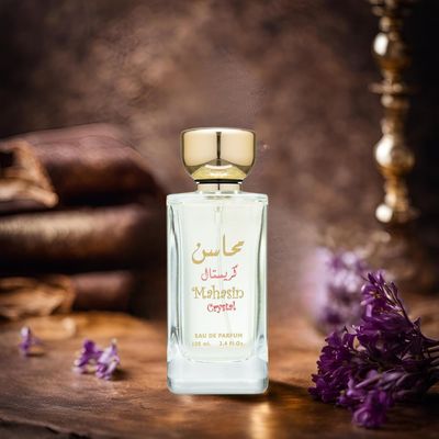 Lattafa Perfumes Mahasin Crystal 2-Piece Set for Women, (3.4 Ounce Eau De Parfum Spray 1.7 Deodorant Spray)