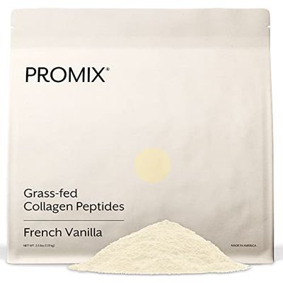 Promix Collagen Peptides, Vanilla, 2.5lb Bulk - Hydrolyzed Collagen Protein Promotes Healthy Skin, Bones, Joints Recovery Support - Add to Shakes, Smoothies, Beverages Baking Recipes.