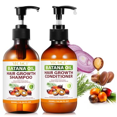 Batana Oil Shampoo and Conditioner Set - Organic Batana Shampoo Conditioner Set with Onion, Rosemary, Argan Tea Tree, Improves Scalp Health Deep Moisturizing Cleanses for Women and Men