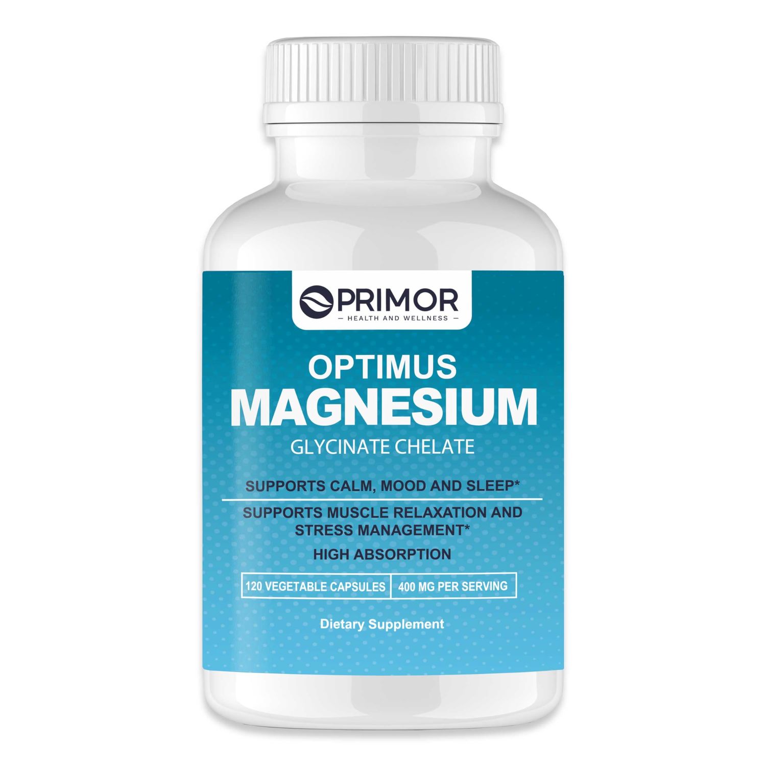 Optimus Weight Magnesium Glycinate (Chelate) - High Absorption - Non GMO - Vegan Supports Calm, Mood, Sleep Supports Muscle Relaxation Stress Management 120 Count