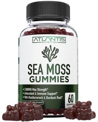 Irish Sea Moss Gummies - 3000MG - Formulated w Irish Sea Moss, Bladderwrack Burdock Root, Contain Essential Vitamin Mineral - Antioxidant-Rich Superfood Supplement, 60 Sea Moss Gummies for Adults