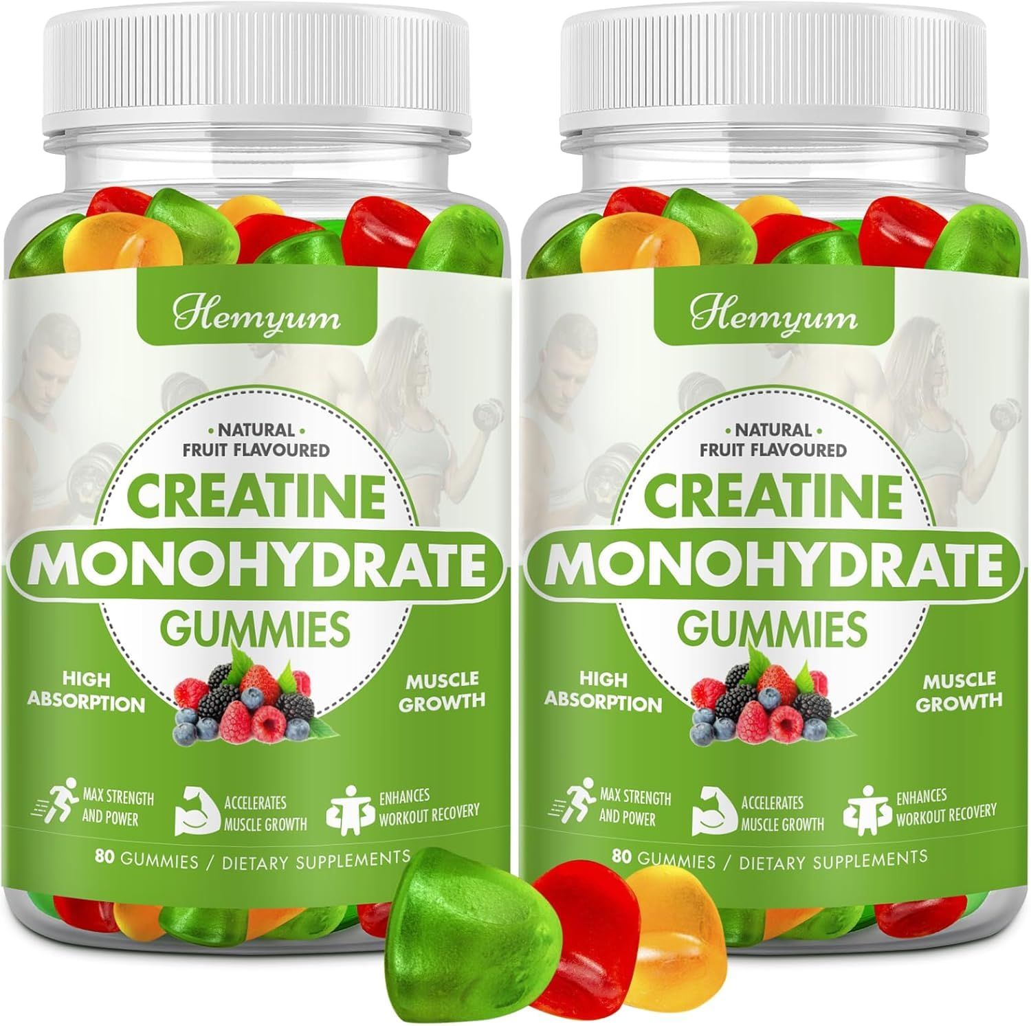 Creatine Monohydrate Gummies for Men Women,160 Count Chewables Creatine for Women Enhanced Muscle Strength,Boost Focus and Endurance,Muscle Builder,L-Taurine Vitamin B12,Vegan, Gluten-Free