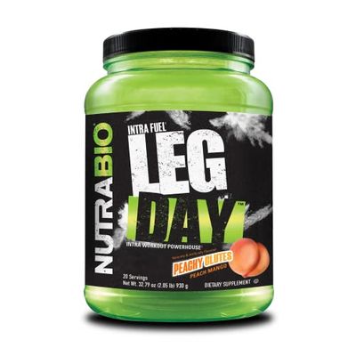 NutraBio Leg Day Intra Carb Supplement - Advanced Carbohydrate Complex - Amino Acid EAABCAA Formula - Electrolyte Blend for Recovery and Performance, Peach Mango, 20 Servings