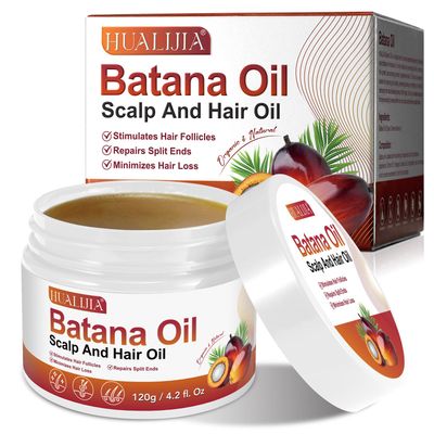 &quot;HUALIJIA Raw Batana Oil for Hair Growth, Organic Dr. Sebi from Honduras - Prevent Hair Loss, Eliminates Split Ends and Enhances Hair Thickness for Men Women 4.2 OZ&quot;