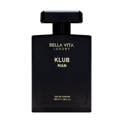 BellaVita Luxury KLUB Men&#39;s Eau De Parfum (100ml) Intense, Masculine Party Perfume for Men Notes Lemon, Jasmine, Rose, Musk, Amber and Patchouli Made with Premium Long-Lasting Perfume Oils