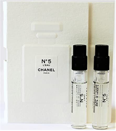 CHANEL No 5 L&#39;EAU EDT Spray Perfume Samples 0.05oz 1.5ml EACH NEW x2