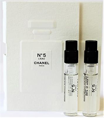 CHANEL No 5 L&#39;EAU EDT Spray Perfume Samples 0.05oz 1.5ml EACH NEW x2