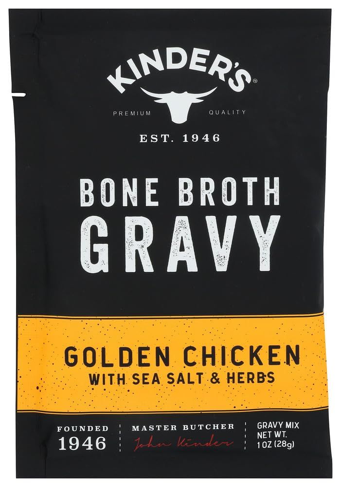 Kinder&#39;s, Bone Broth Golden Chicken with Sea Salt Herbs Gravy Mix, 1 Ounce